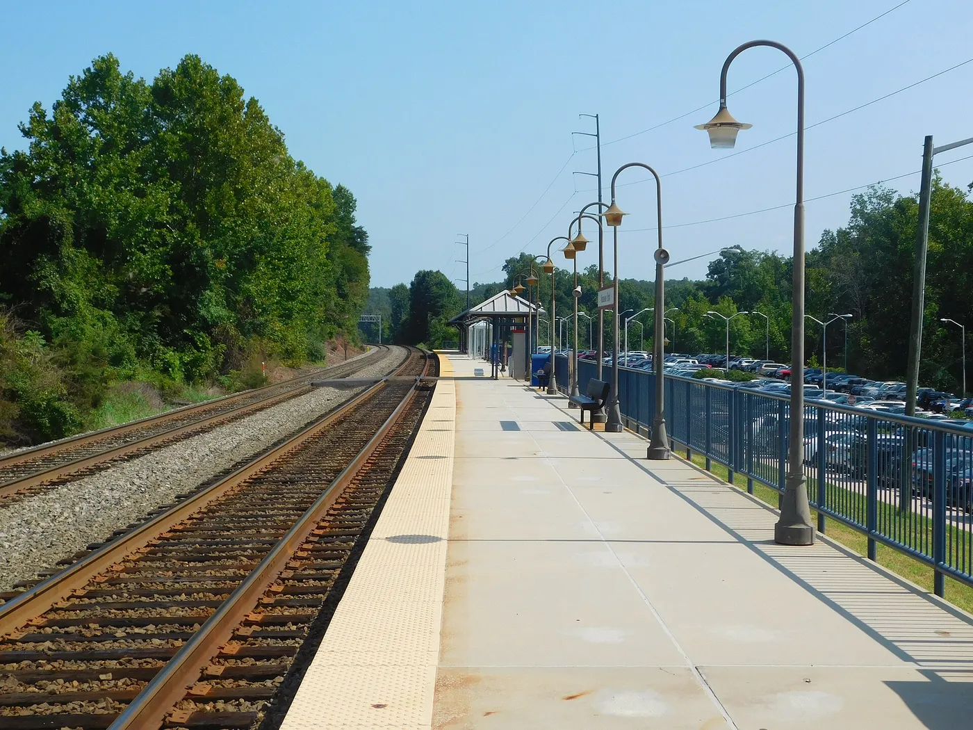 The commuter rail platform at Manassas Park station